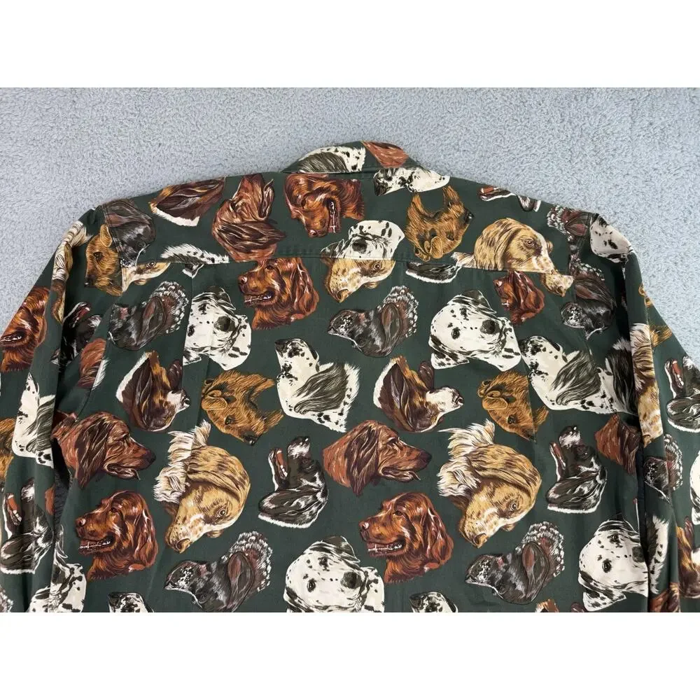 Vintage BANANA REPUBLIC SAFARI & TRAVEL DOG Men's Sz XL Long Sleeve Shirt